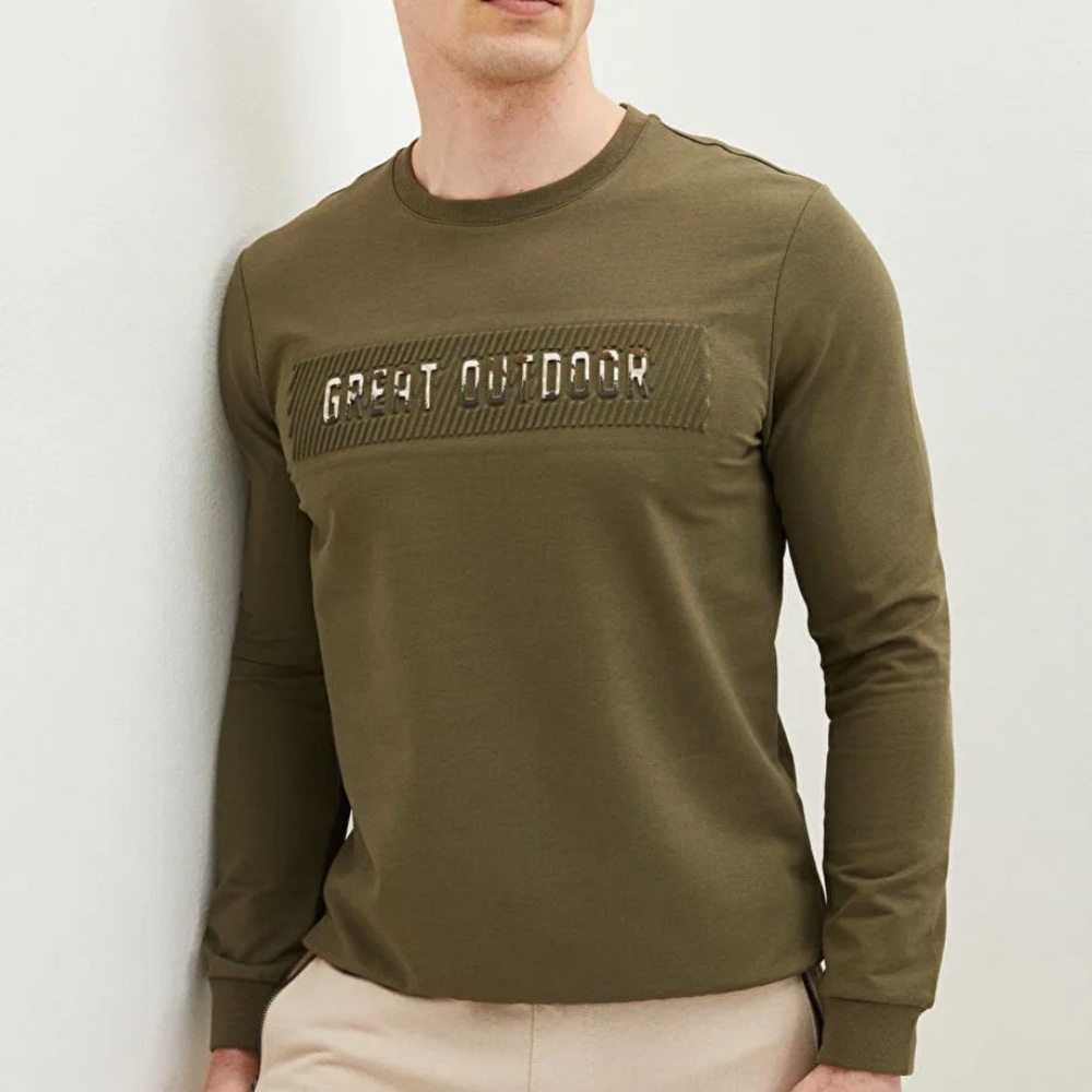 Crew Neck Long Sleeve Men's Sweatshirt